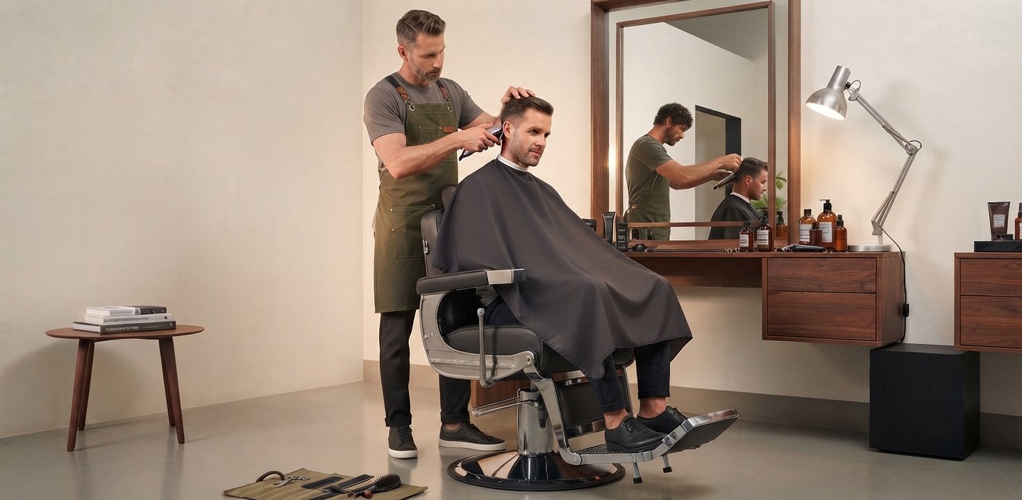 States Barbershop craft - barber cutting client hair